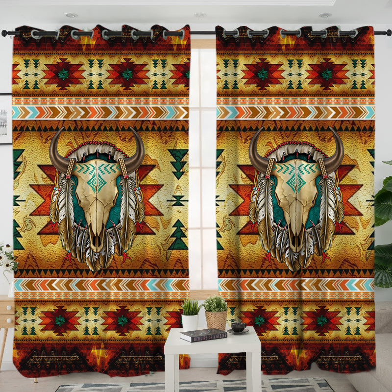 Bison Tribe Pattern Living Room Curtain