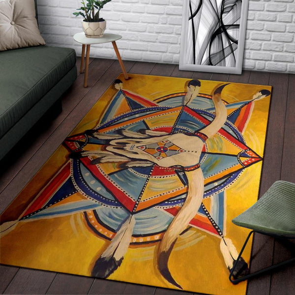 Bison Yellow Native American Pride Area Rug