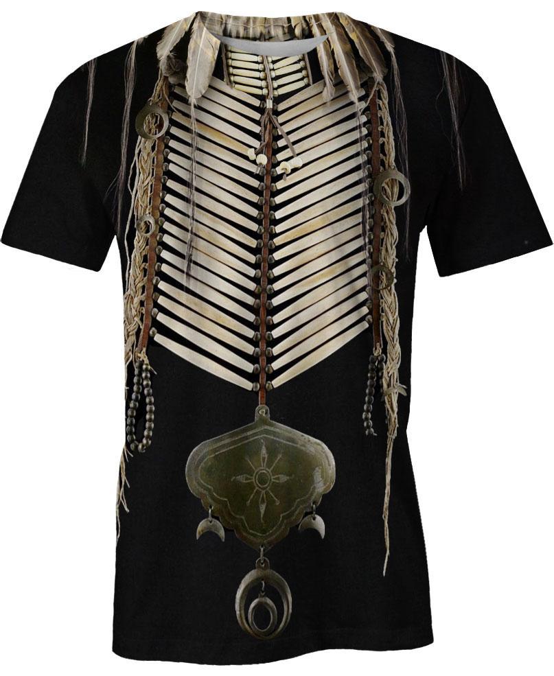 Black Bead Pattern, 3D T Shirt, All Over Print T Shirt, Native American