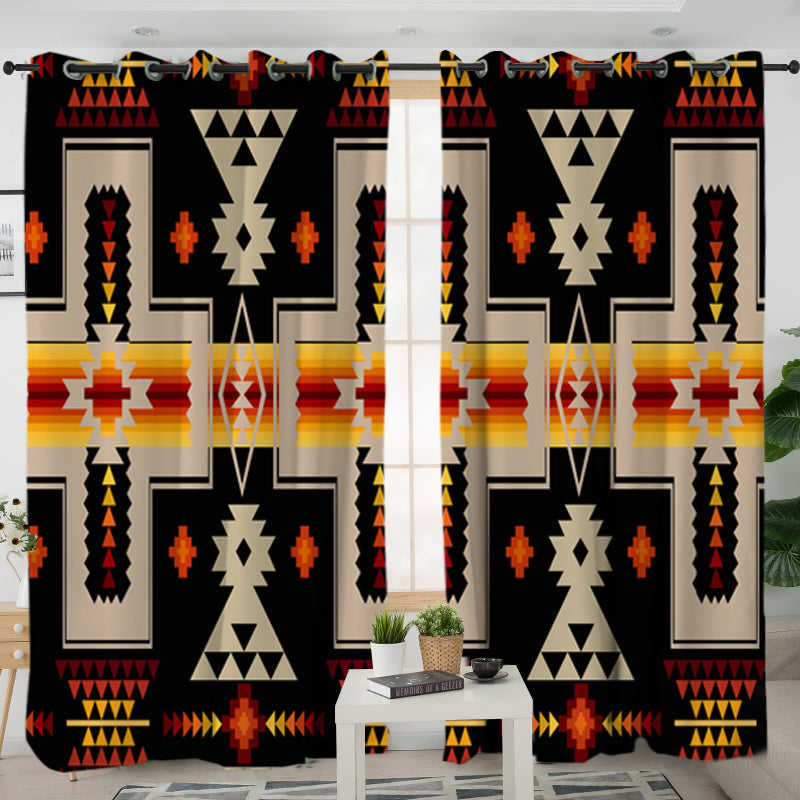 Black Design Native Living Room Curtain