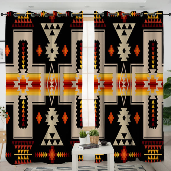 Black Design Native Living Room Curtain
