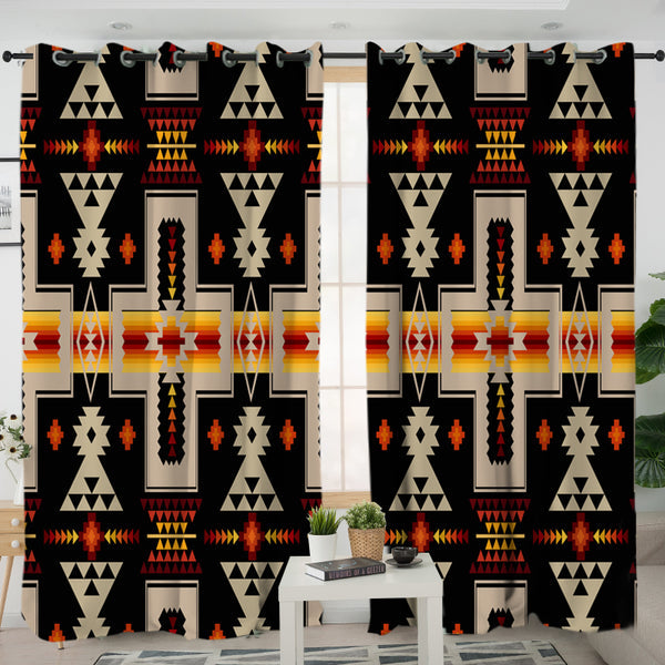 Black Design Native Living Room Curtain