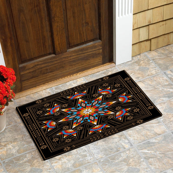 Black Geometric Native Doormat