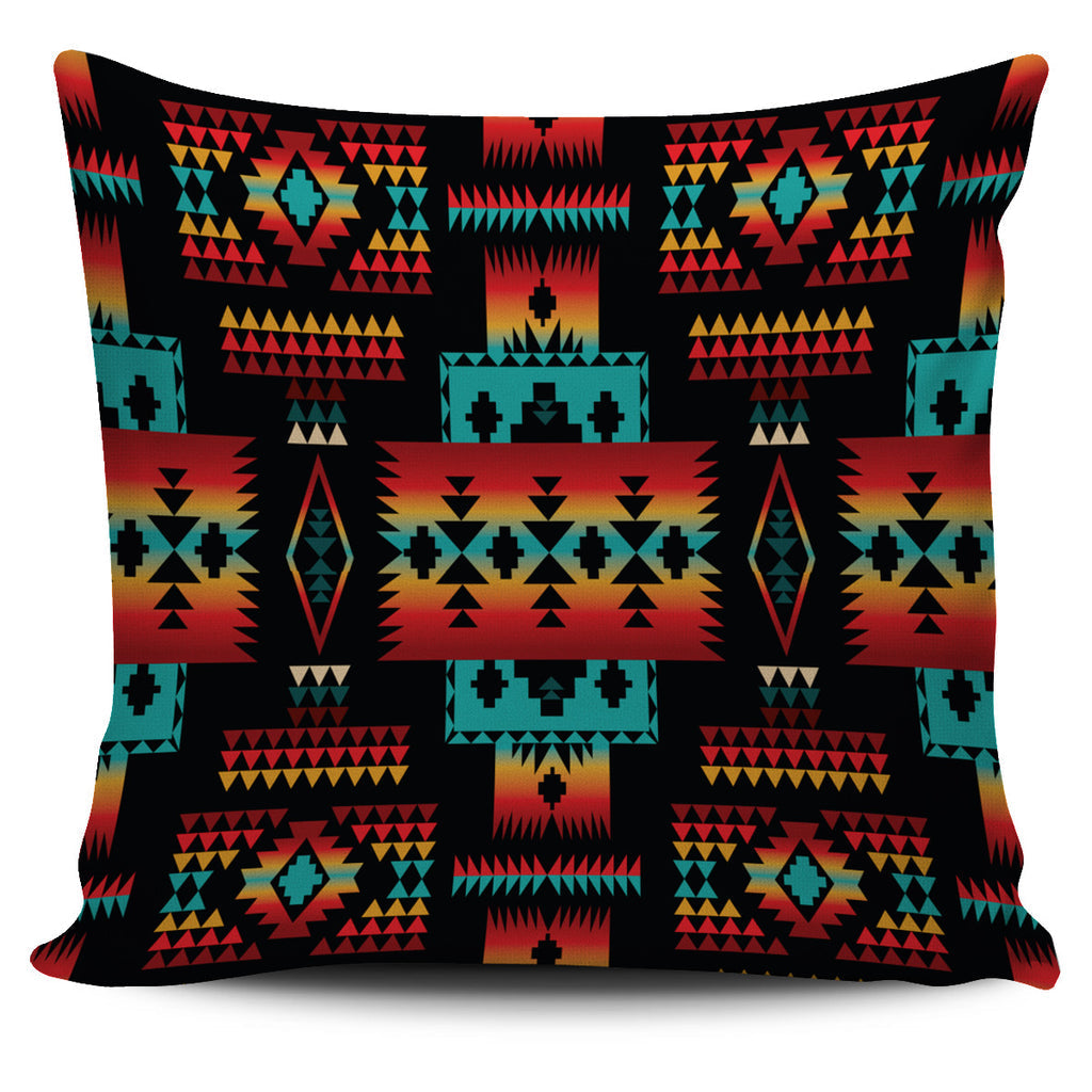 Black Native Tribes Pattern Native American Pillow Cover