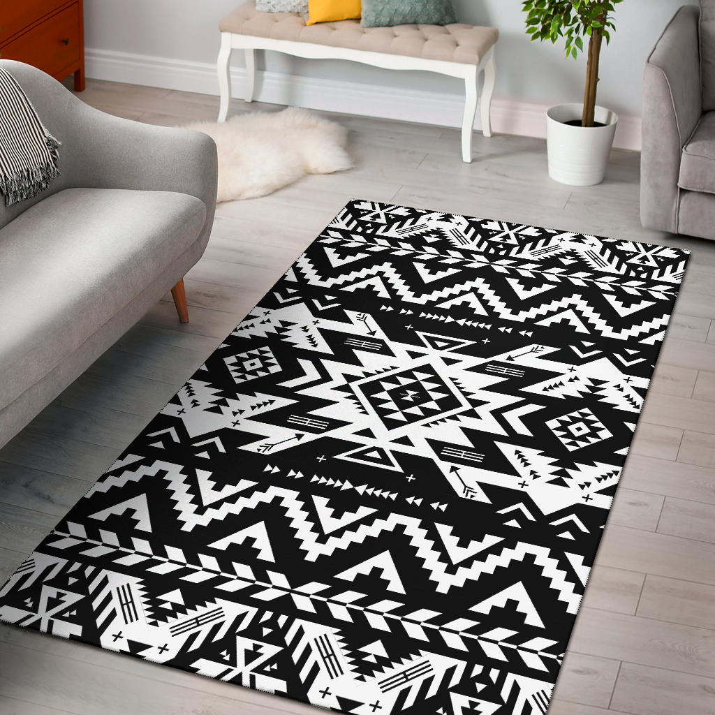 Black Pattern Native Area Rug