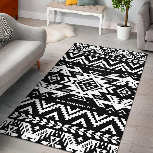 Black Pattern Native Area Rug