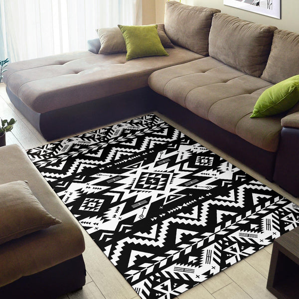 Black Pattern Native Area Rug