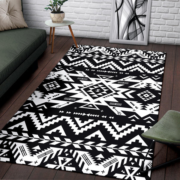 Black Pattern Native Area Rug