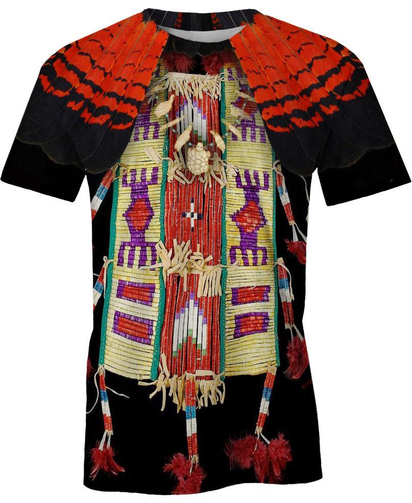 Black Red Native Style, 3D T Shirt, All Over Print T Shirt