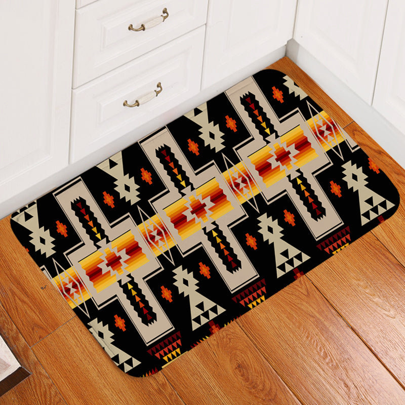 Black Tribe Design Native American Doormat