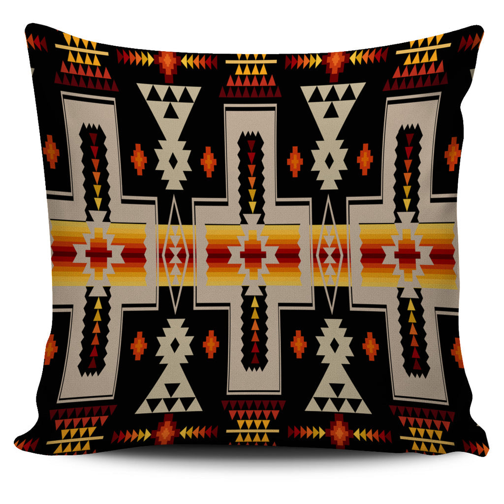 Black Tribe Design Native American Pillow Cover
