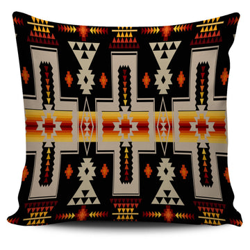Black Tribe Design Native American Pillow Cover