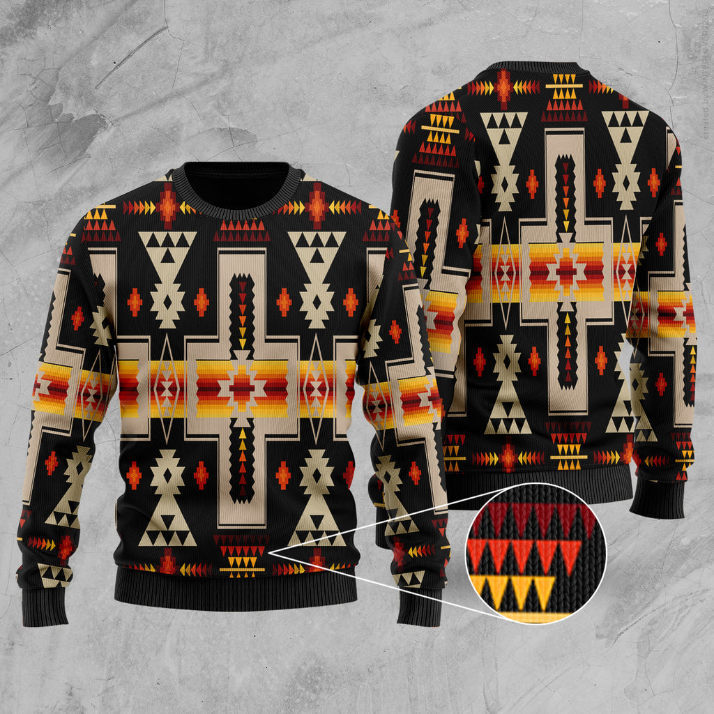 Black Tribe Design Native American Sweater NT-Black Tribe Sweater-0