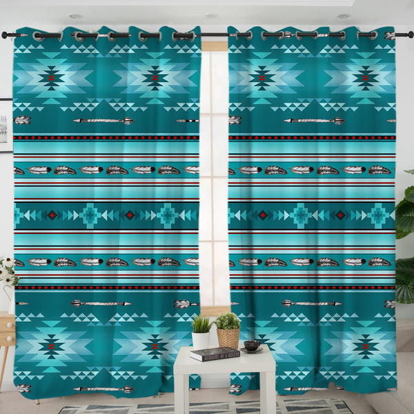 Blue Light Pattern Living Room Curtain