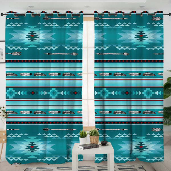 Blue Light Pattern Living Room Curtain