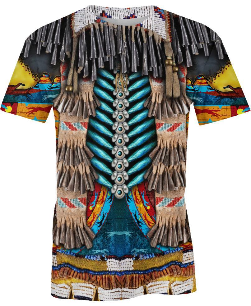 Blue Native Motif, 3D T Shirt, All Over Print T Shirt, Native American