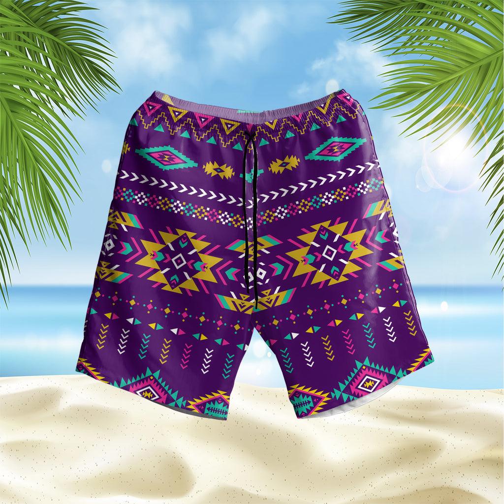 Blue Pattern American Hawaiian Shorts