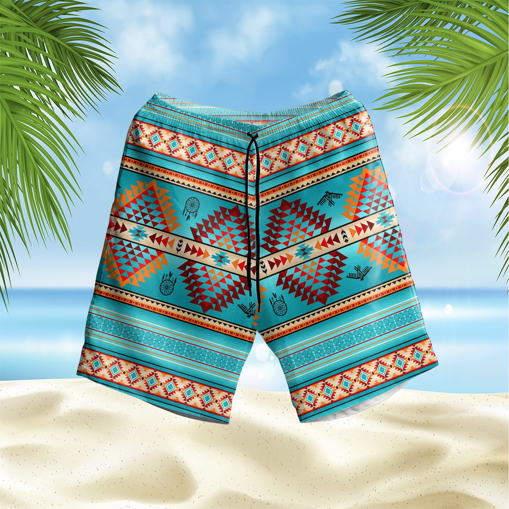 Blue Thunderbird Hawaiian Shorts