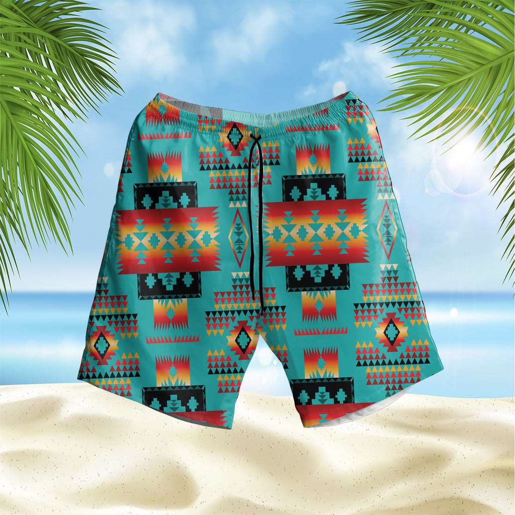 Blues Pattern Hawaiian Shorts