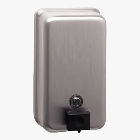 Bobrick ClassicSeries Surface-Mounted Soap Dispenser, 40 oz, 4.75 x 3.5 x 8.13, Stainless Steel -BOB2111