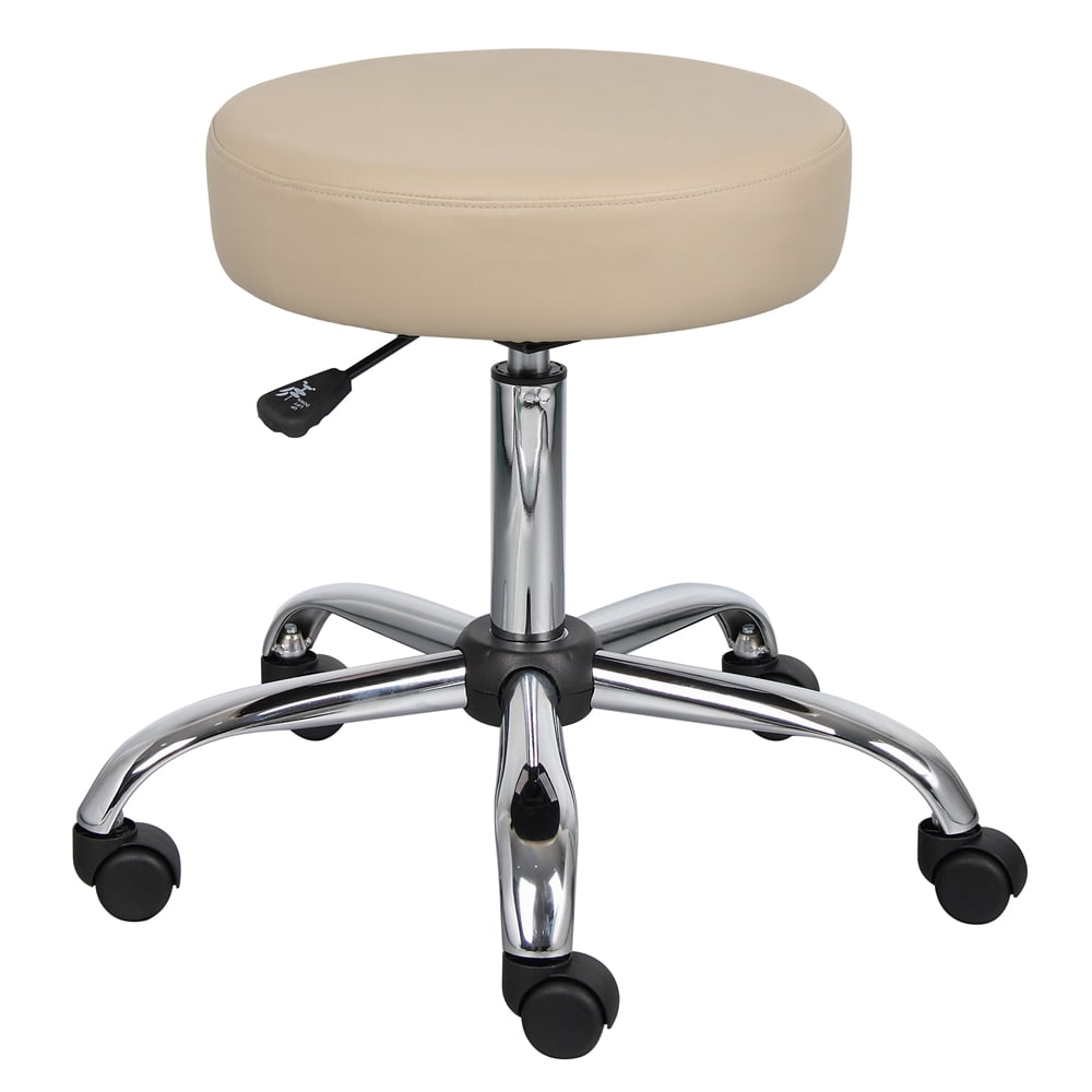 Boss Office Products Taburete MÃ©dico de Vinilo Suave Antimicrobiano Caressoft, Beige