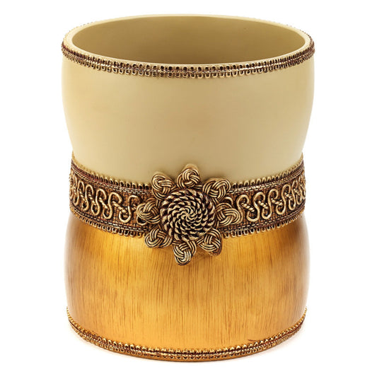 Braided Medallion Waste Basket Multicolor
