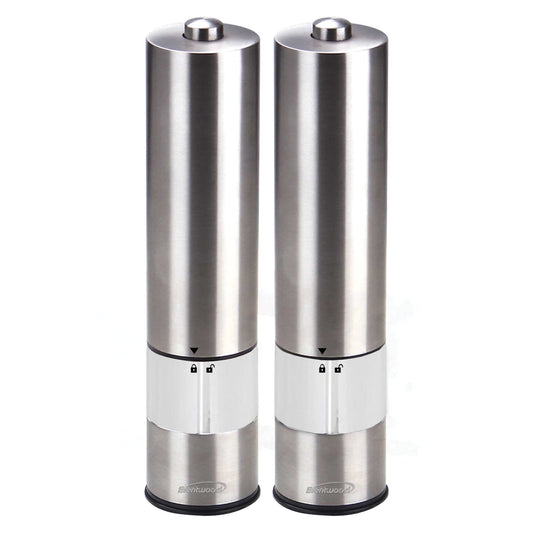 Brentwood Electric Blue LED Stainless Steel Salt and Pepper Adjustable Ceramic Grinders