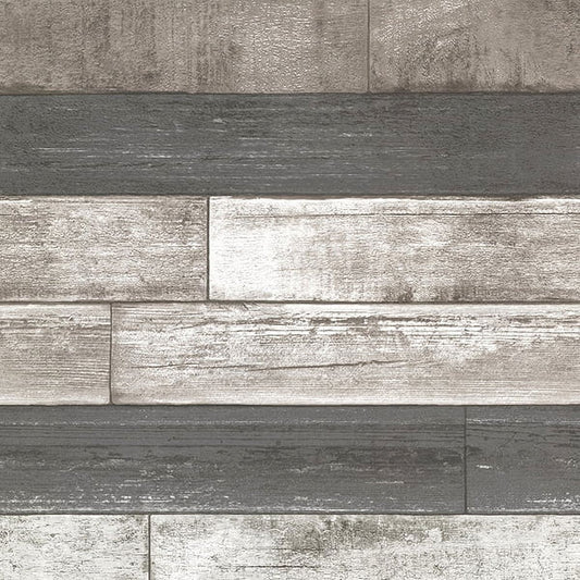 Brewster Wood Grey Ashwile Unpasted Non Woven Wallpaper, 20.5-in by 33-ft, 56.4 sq. ft.