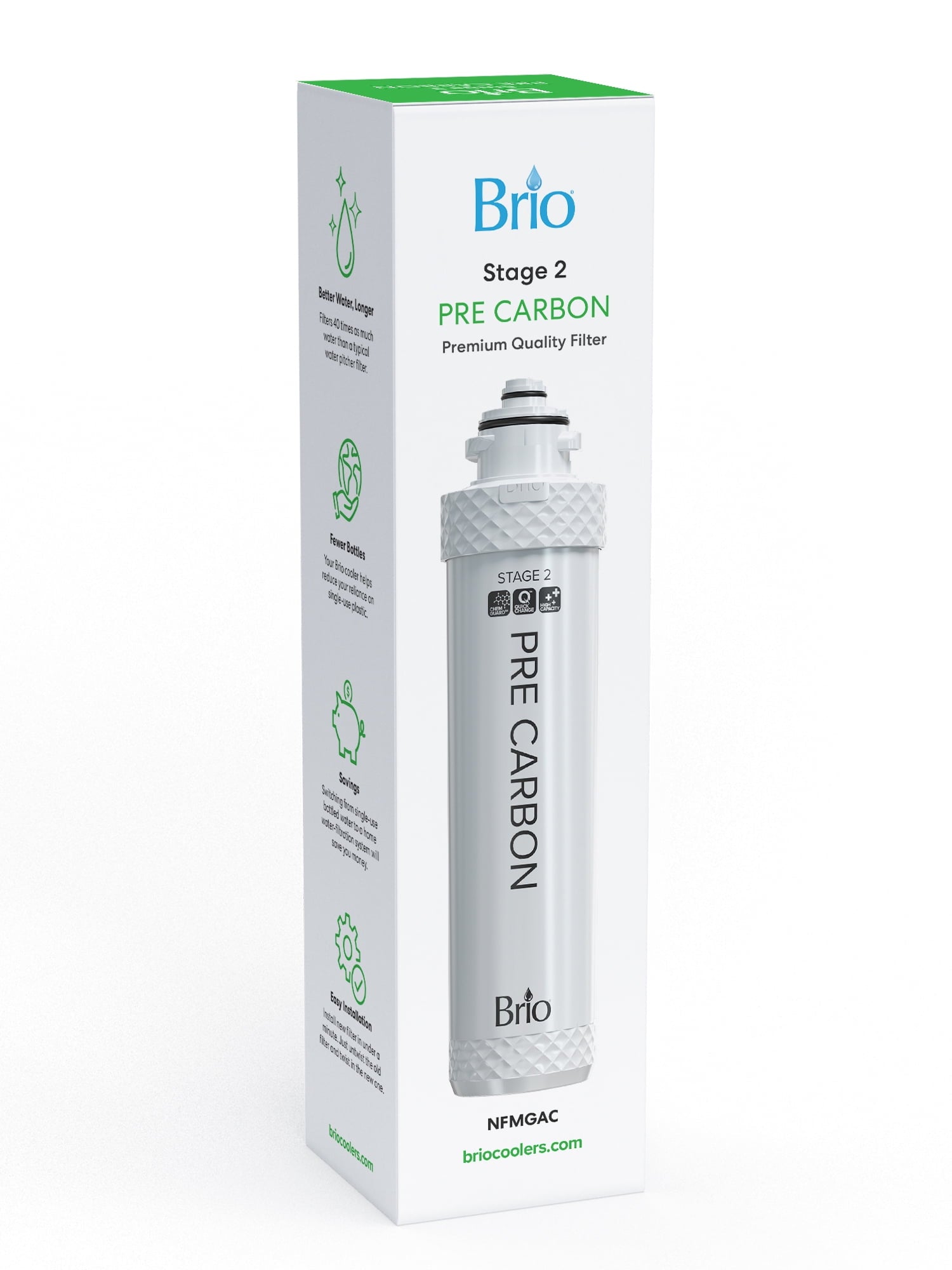 Brio Pre Carbon Granular Activated Carbon Replacement Filter Piece Count 1
