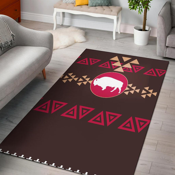 Brown Bison Native American Area Rug