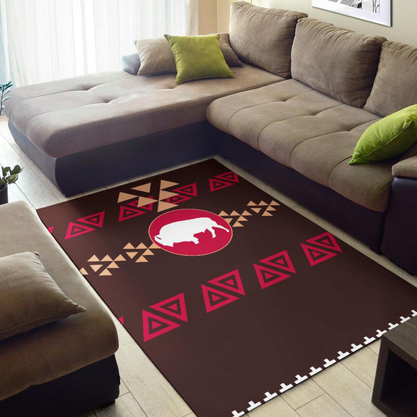 Brown Bison Native American Area Rug