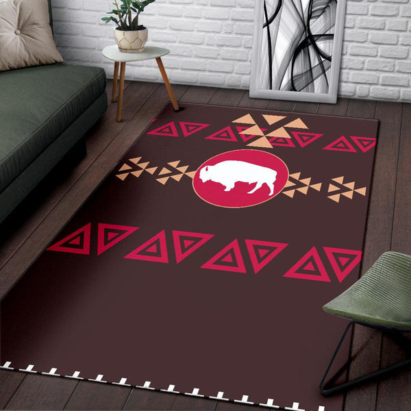 Brown Bison Native American Area Rug