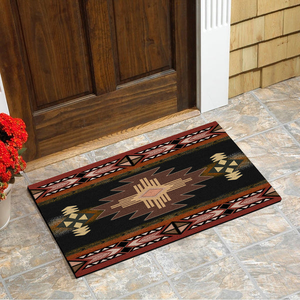 Brown Geometric Native Doormat