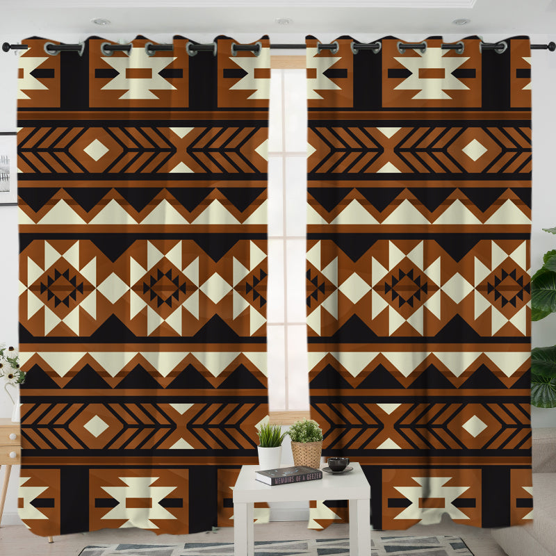 Brown Pattern Native Living Room Curtain