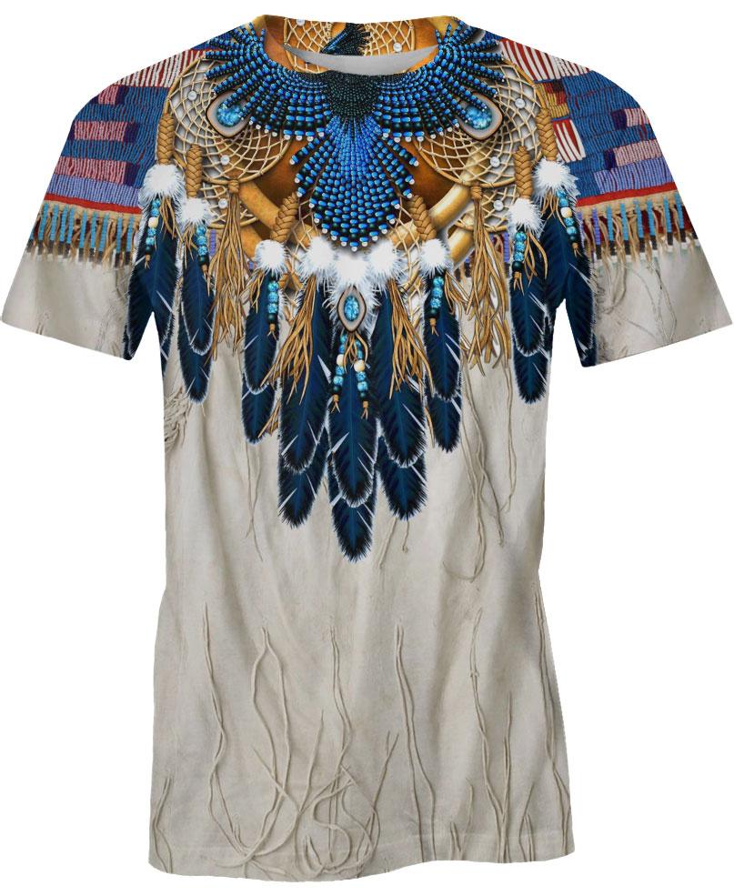 Butterfly &amp Buffalo Skull All Over Print T Shirt Men Women