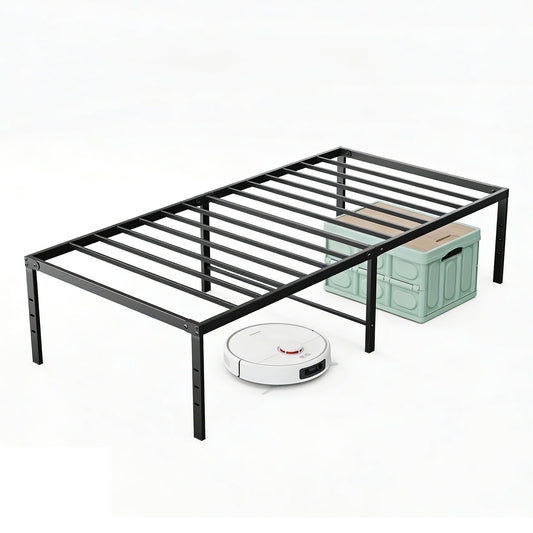 CONCETTA metal bed frame with Storage Space, Heavy Duty Platform Foundation, No Box Spring Needed, 16 inch,Twin