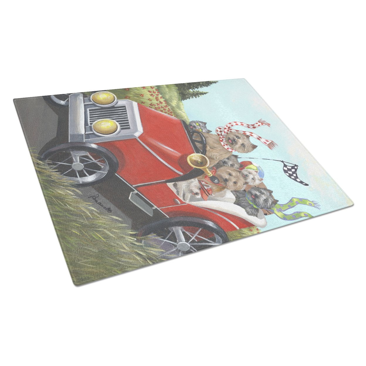 Cairn Terrier On the Move Glass Cutting Board Large PPP3055LCB