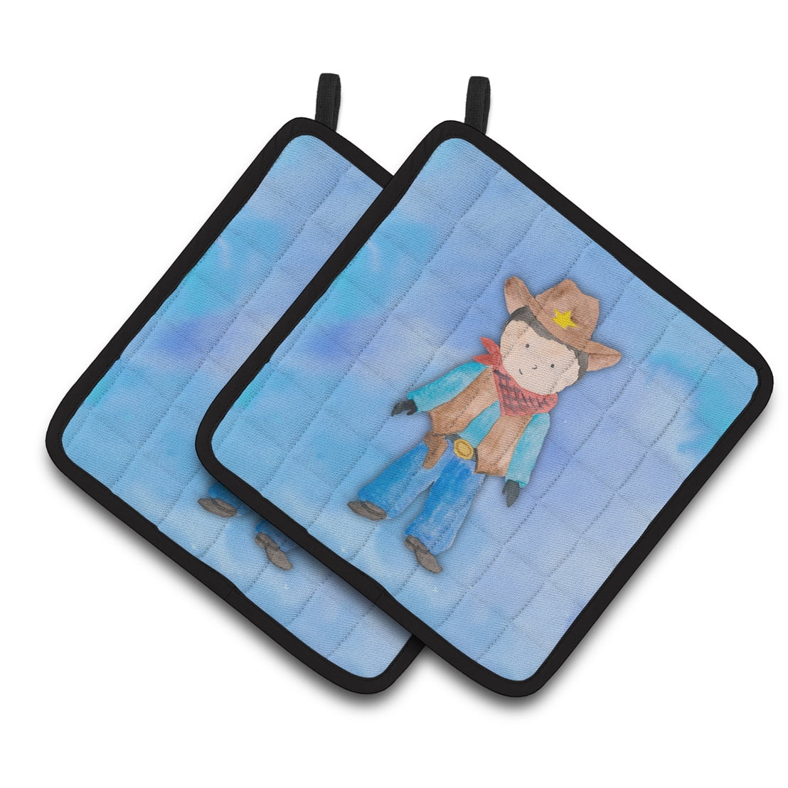 Caroline's Treasures Cowboy Watercolor Pair of Pot Holders