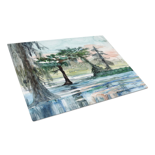 Caroline's Treasures In the Swamp Glass Cutting Board Large