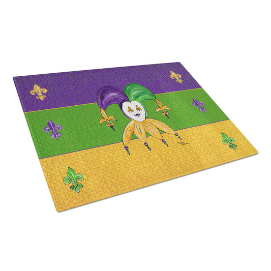 Caroline's Treasures Mardi Gras Jester Glass Cutting Board