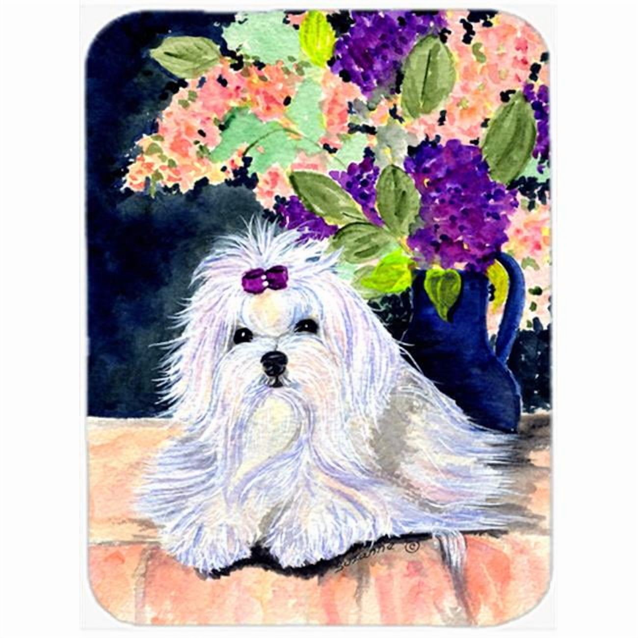 Caroline's Treasures SS8287LCB Maltese Glass Cutting Board Large, 12H x 16W, multicolor