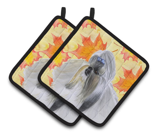 Shih Tzu Fall Pair of Pot Holders
