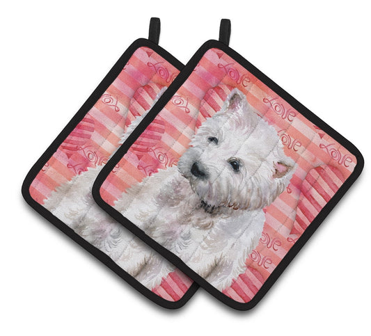 Caroline's Treasures Westie Love Pair of Pot Holders