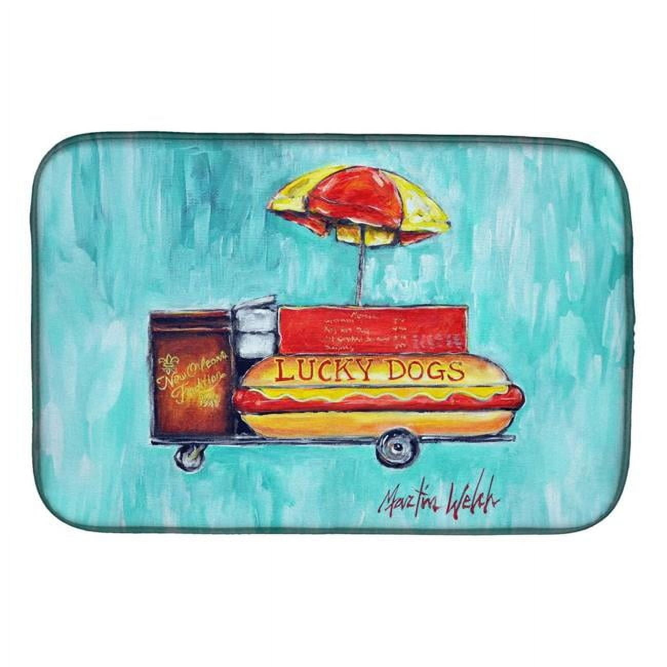 Carolines Treasures MW2091DDM 21 x 14 in. Hot Dog Cart Dish Drying Mat