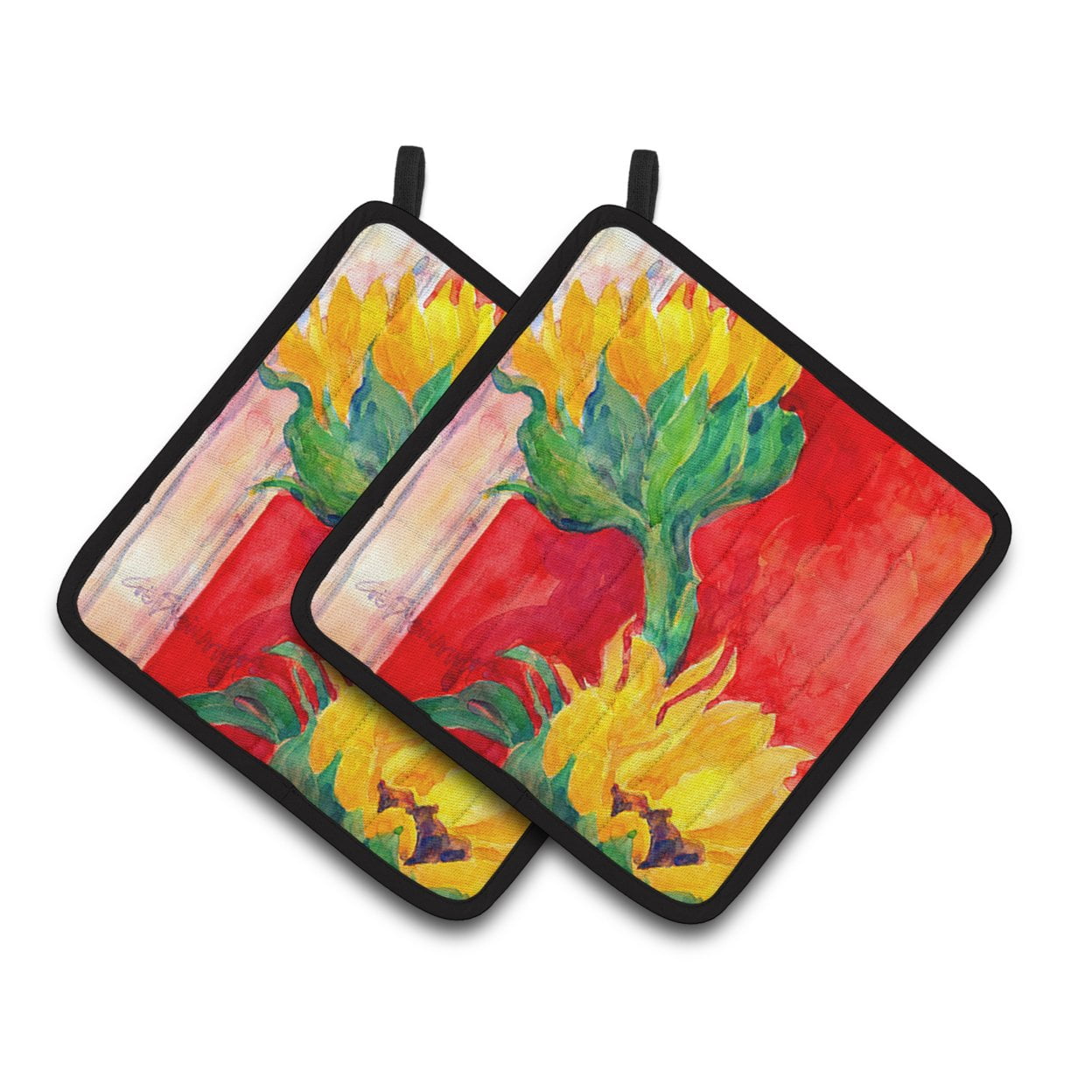 Carolines Treasures 6111PTHD Flower - Sunflower Pair of Pot Holders , 7.5HX7.5W, multicolor