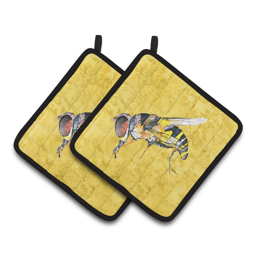 Carolines Treasures 8851PTHD Bee on Yellow Pair of Pot Holders , 7.5HX7.5W, multicolor