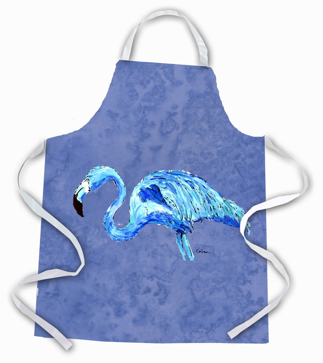 Carolines Treasures 8873APRON Flamingo On Slate Blue Apron Large multicolor