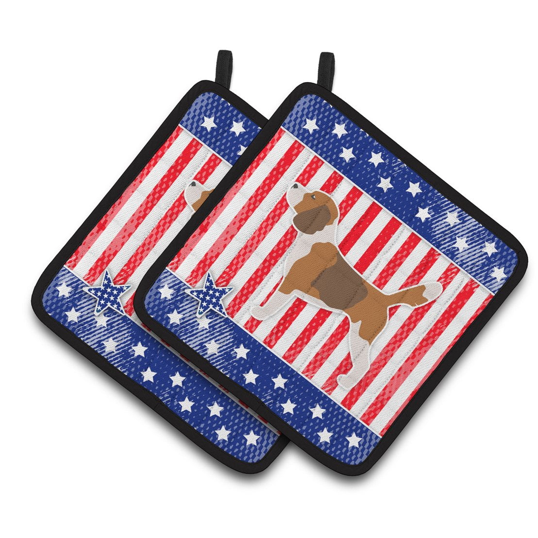 Carolines Treasures BB3310PTHD USA Patriotic Beagle Pair of Pot Holders  7.5HX7.5W multicolor