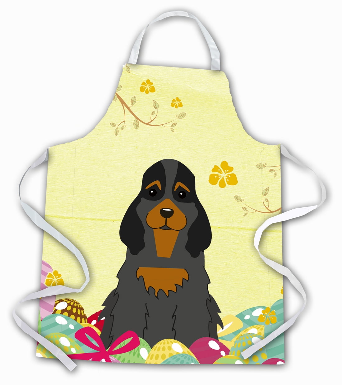 Carolines Treasures BB6093APRON Easter Eggs Cocker Spaniel Black Tan Apron Large multicolor