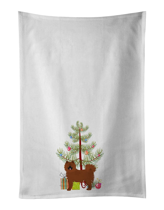Eurasier or Eurasian dog Christmas Tree White Kitchen Towel Set of 2 19 in x 28 in